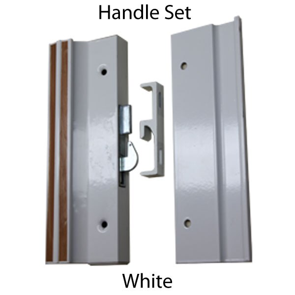 Universal sliding glass door handle set