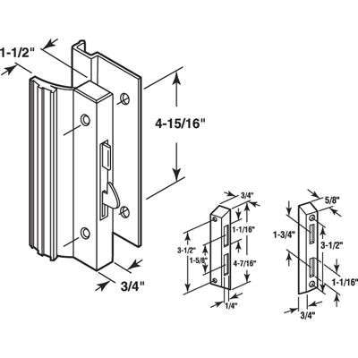 Sliding Patio Door Handle Set, Aluminum