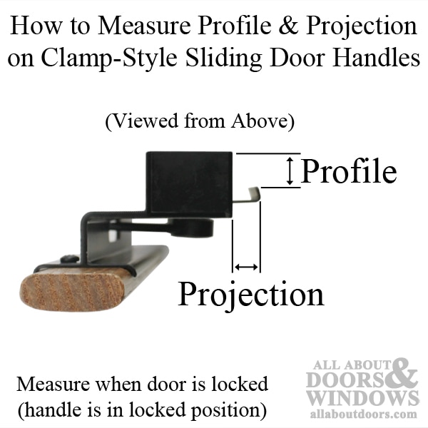Sliding patio door handle set with extruded inside pull
