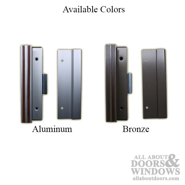 Sliding Patio Door Handle Set, Aluminum, Clamp Style, Extruded Handles