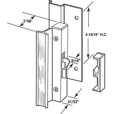 Sliding Door High Profile Handle Set Dimensions