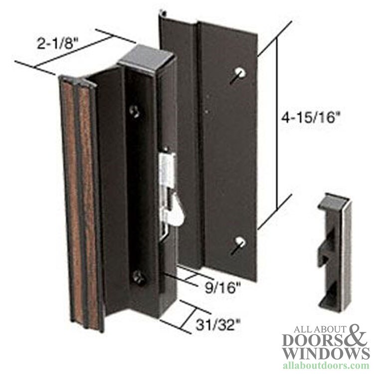 Sliding Patio Door Handle Set with Hook Latch Dimensions