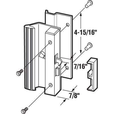 Sliding Patio Door Handle Set Dimensions