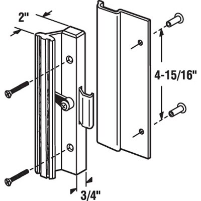 Sliding Patio Door Handle Set, Look / Rusco-Hilite Deep Reach Black