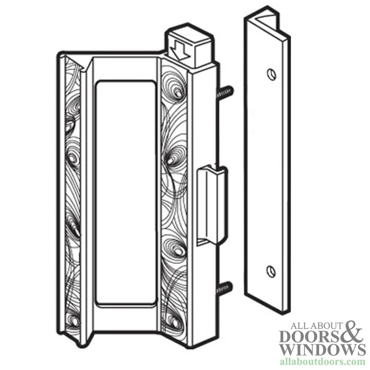 Sliding Patio Door Handle Set Extruded Aluminum 5-3/8