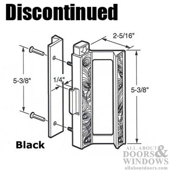 Sliding Patio Door Handle Set Dimensions