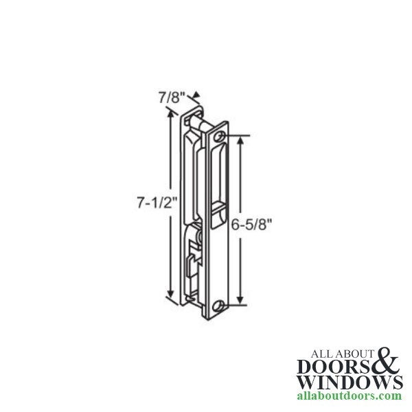 Dimensions of Flush Mount Patio Door Handle Set Chrome Finish