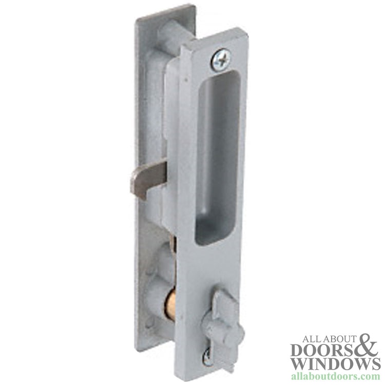Keyed Handle Set for Sliding Patio Doors - Flush Mount, Left Hand, Aluminum