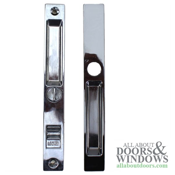 Flush Style Handle Set for Sliding Patio Door - Chrome Finish