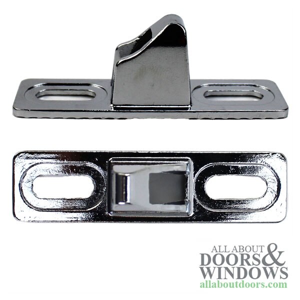 Flush Style Handle Set for Sliding Patio Door - 6-5/8 Inch Hole Center, Chrome