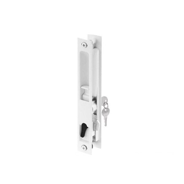 Keyed Handle Set for Sliding Patio Door, Flush Mount, Hook Style Latch