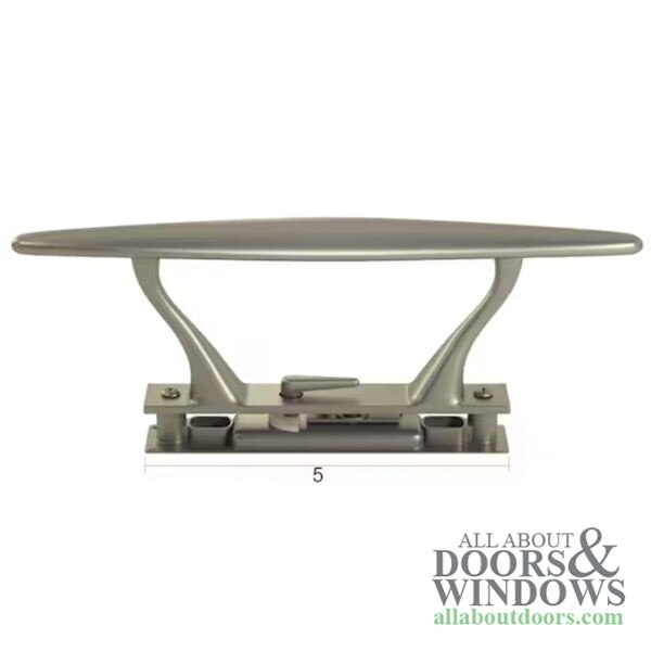 Handle set for sliding patio door with diecast inside pull, left hand design
