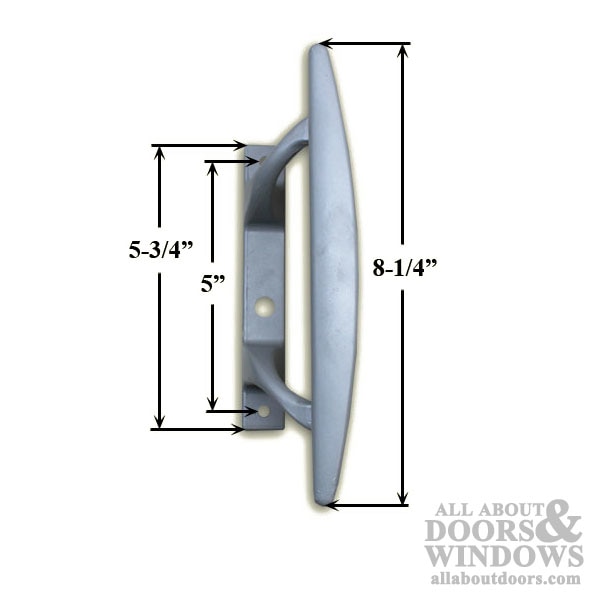 Sliding Patio Door Handle Set with Die-cast Inside Pull, Aluminum, Right Hand