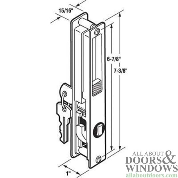 Daryl PR300 Patiorama Keyed Handle Set, Flush Type, 6-7/8 Dimensions