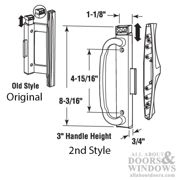 Sliding Patio Door Handle Set with Reverse Clamp for Secure Fit