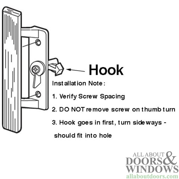 Sliding Patio Door Handle Installation Note