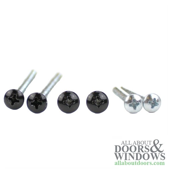 Installation fasteners for the black plastic sliding patio door handle set