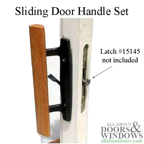 Sliding patio door handle set designed for 1-3/4 inch thick doors