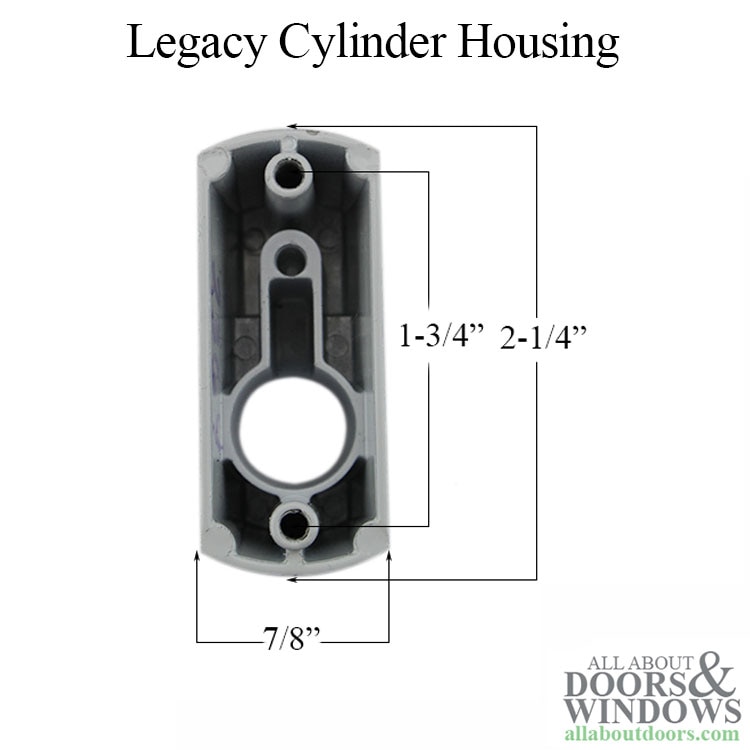 Legacy Cylinder Housing for Active Keyed Handle Set, 1-3/4 Inch Screw Hole Center