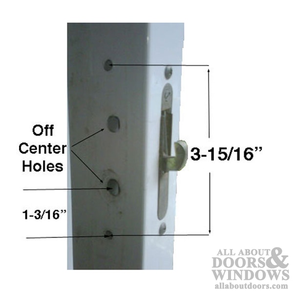 Close-up of the offset thumb turn mechanism