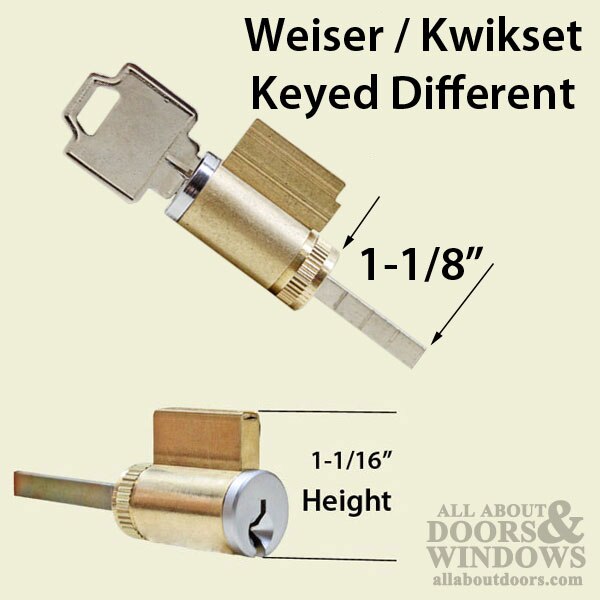 Patio Door Lock Cylinders Glass Kwikset Weiser 1 16 X 8 Lock Cylinder Keyed Diffe Kd Chrome Or Rekeyable