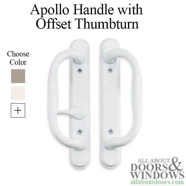 Apollo Handle Set for Sliding Patio Doors - Offset Thumb-Turn, Non-Keyed