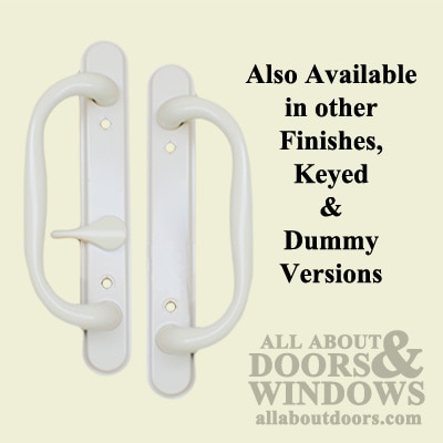 Offset thumb-turn handle for sliding glass doors