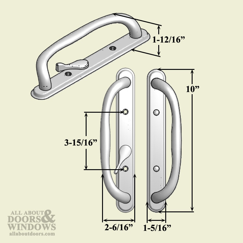 Olympus keyed handle with offset thumb-turn for sliding glass doors