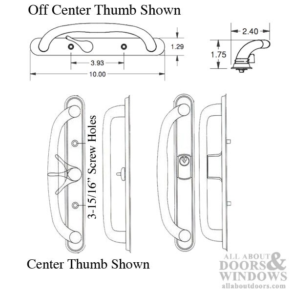 Olympus Sliding Patio Door Lever Dimensions