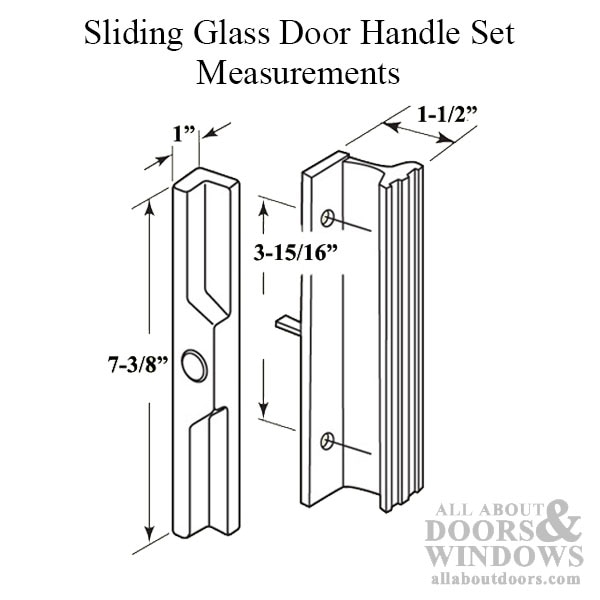 Aluminum sliding patio door handle measurements