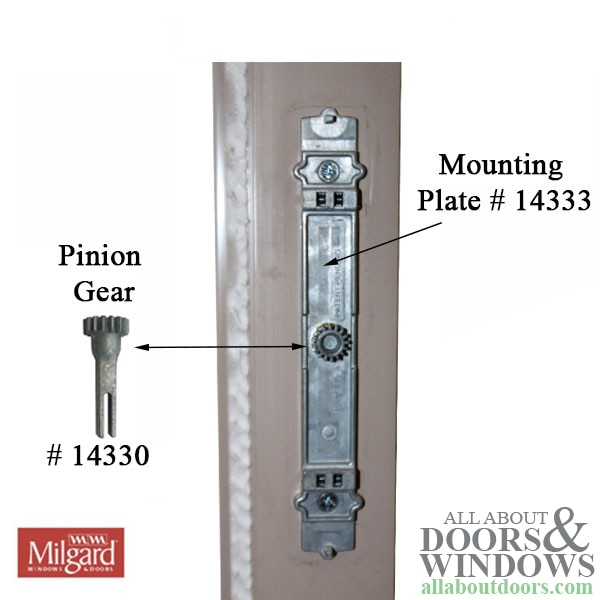 Front view of Milgard Mounting Plate for Push Pull Handle set