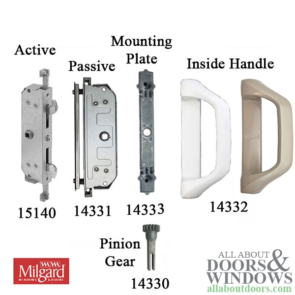 View of Milgard Mounting Plate for Push Pull Handle set and Related parts