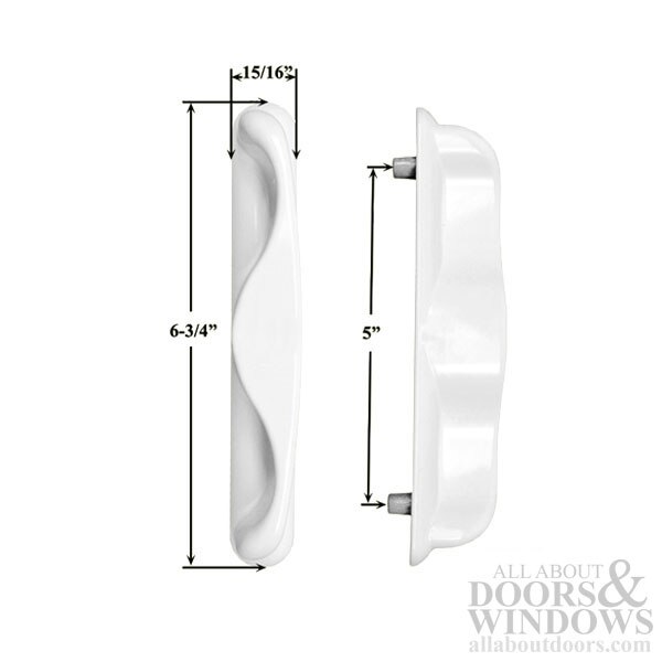 Outside Pull Handle for Sliding Patio Door, No Key Hole White