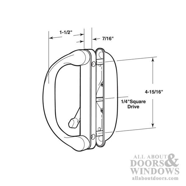Sliding Patio Door Handle Set Dimensions