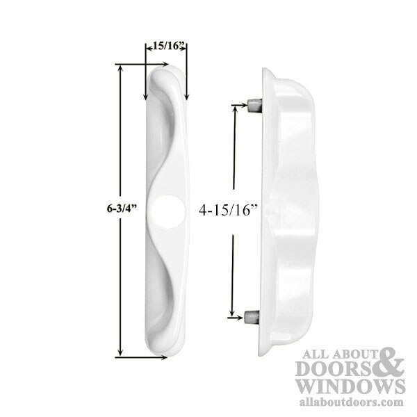 Outside Locking Handle for Patio Door, 4-15/16" Screw Hole Spacing - Secure and Durable