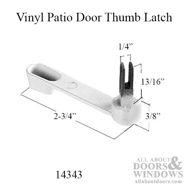 Latch Locking Handle 1 3 16 Thick Door, Sliding Patio Door Latch Lever For Milgard White