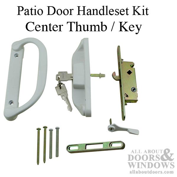 Sliding Glass Patio Door Handle Kit With Mortise Lock And Keeper