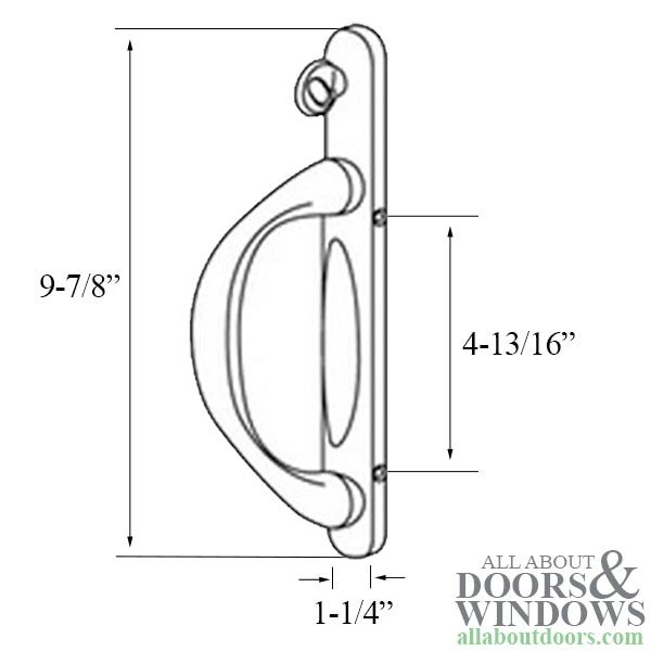 ROTO left-handed sliding door handle dimensions