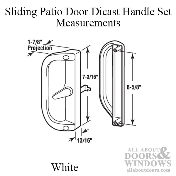 Sliding Patio Door Handle Set - 6-5/8 Inch Hole Center