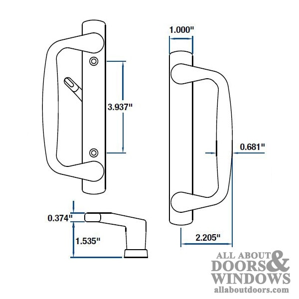 Peachtree Prado patio door handle set