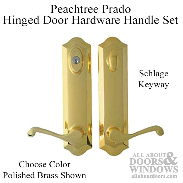 Peachtree Prado Hinged Door Hardware Handle Set Schlage Keyway