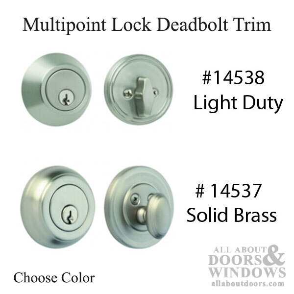 Multipoint Lock Deadbolt Trim Choose Color