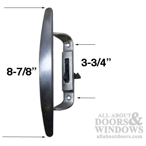 Sliding patio door handle with 3-3/4 inch screw hole spacing