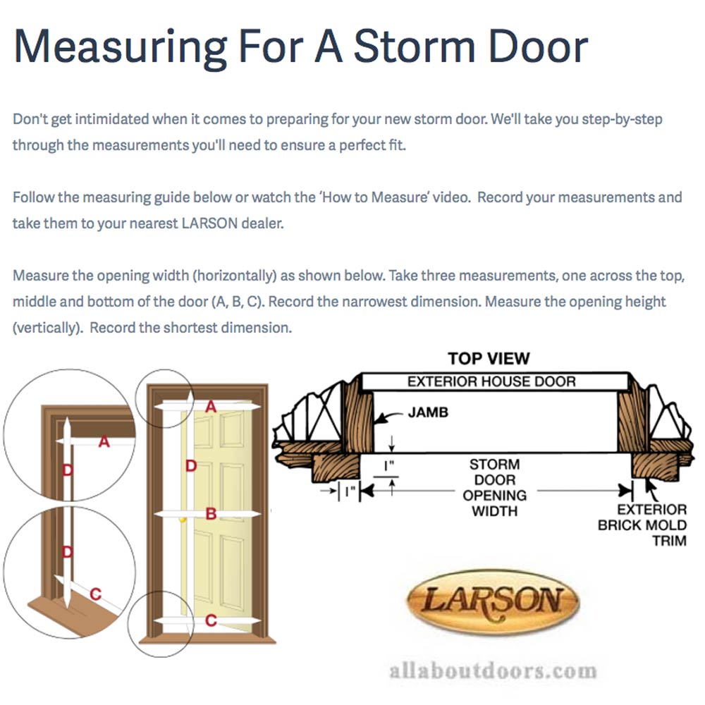 Measuring for a Larson Storm Door – Reeb Learning Center