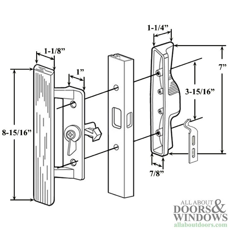 Quaker/Wells Patio Door Handle
