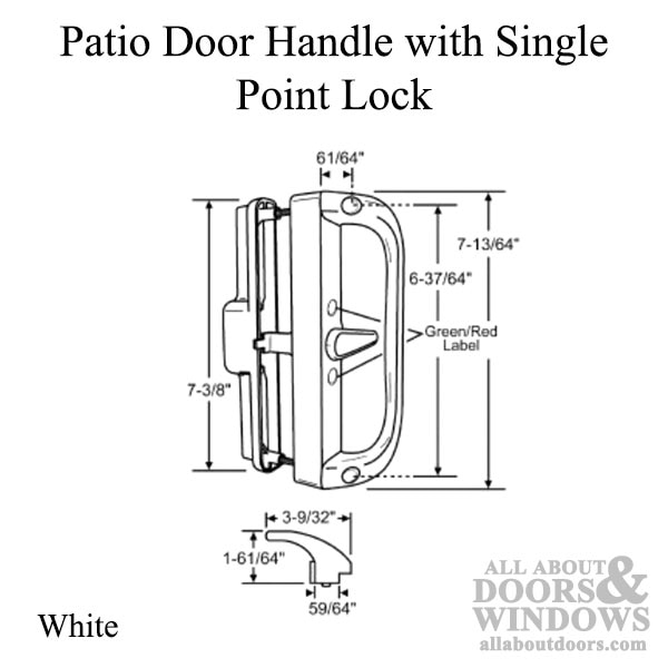 Patio Door Handle with Two Point Mortise Lock