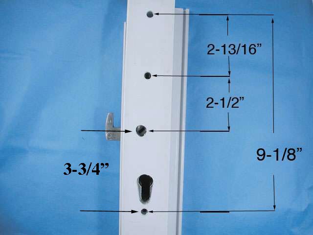 Great Lakes Window Patio Door Handle Set Dimensions