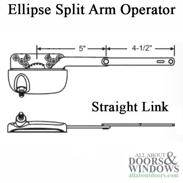 Truth 15.30 Ellipse Split Arm Operator, Left Hand - 4-1/2" Straight Link