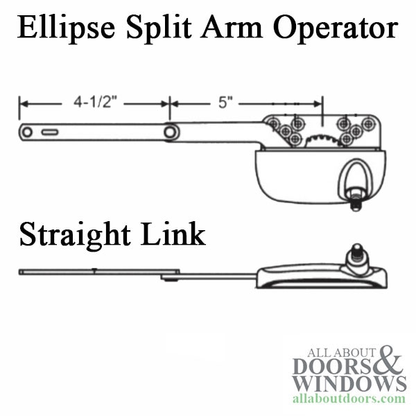 Truth 15.30 Ellipse Split Arm Operator, Right Hand - 4-1/2" Straight Link