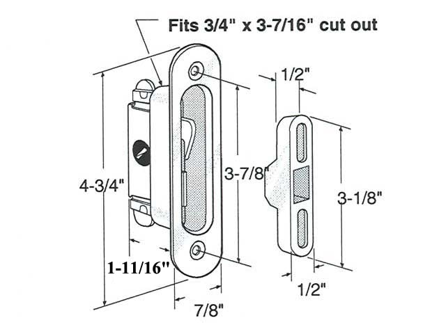 Mortise Lock and Keeper Diagram and Dimentions